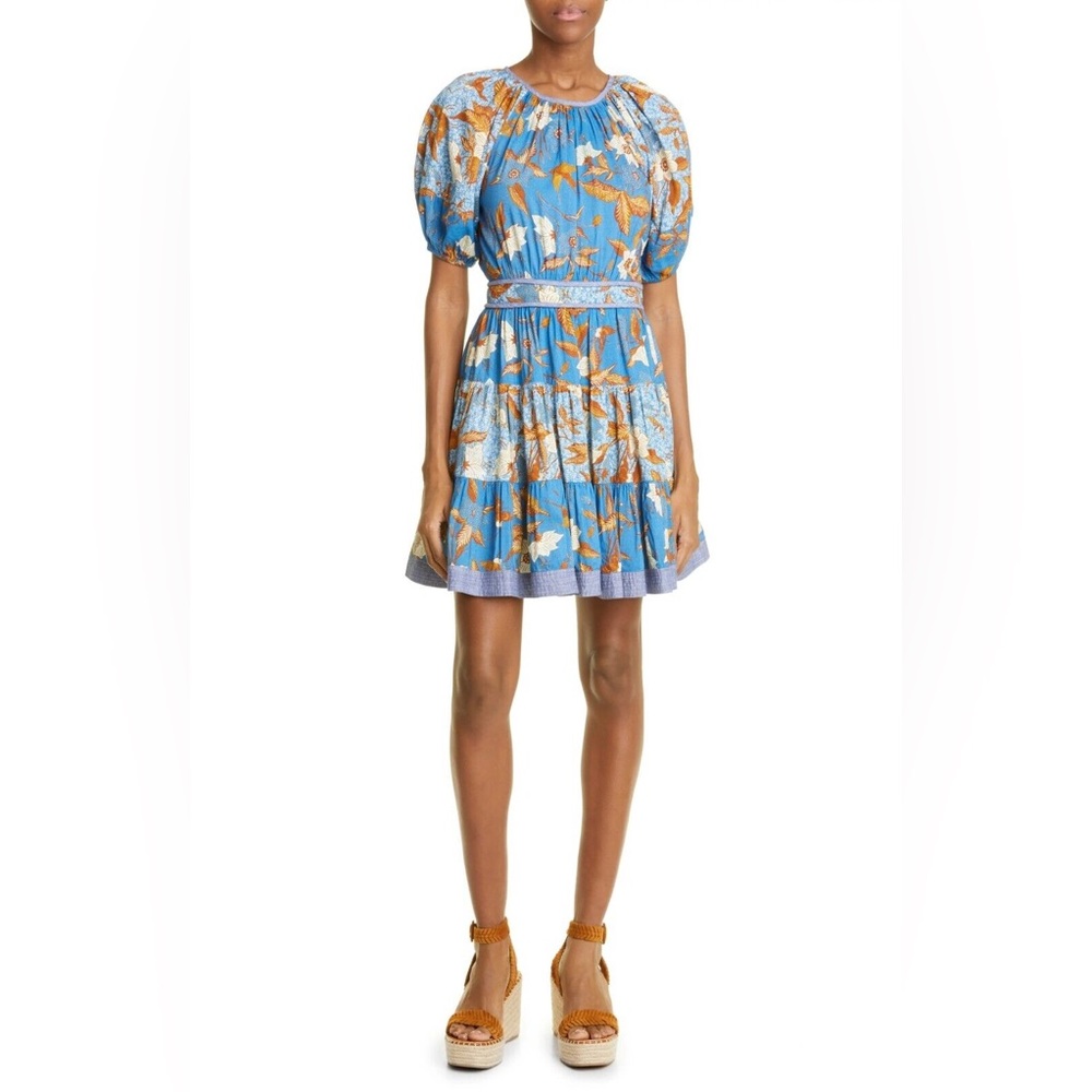 Ulla Johnson Sloan size 6 puffy blue dress